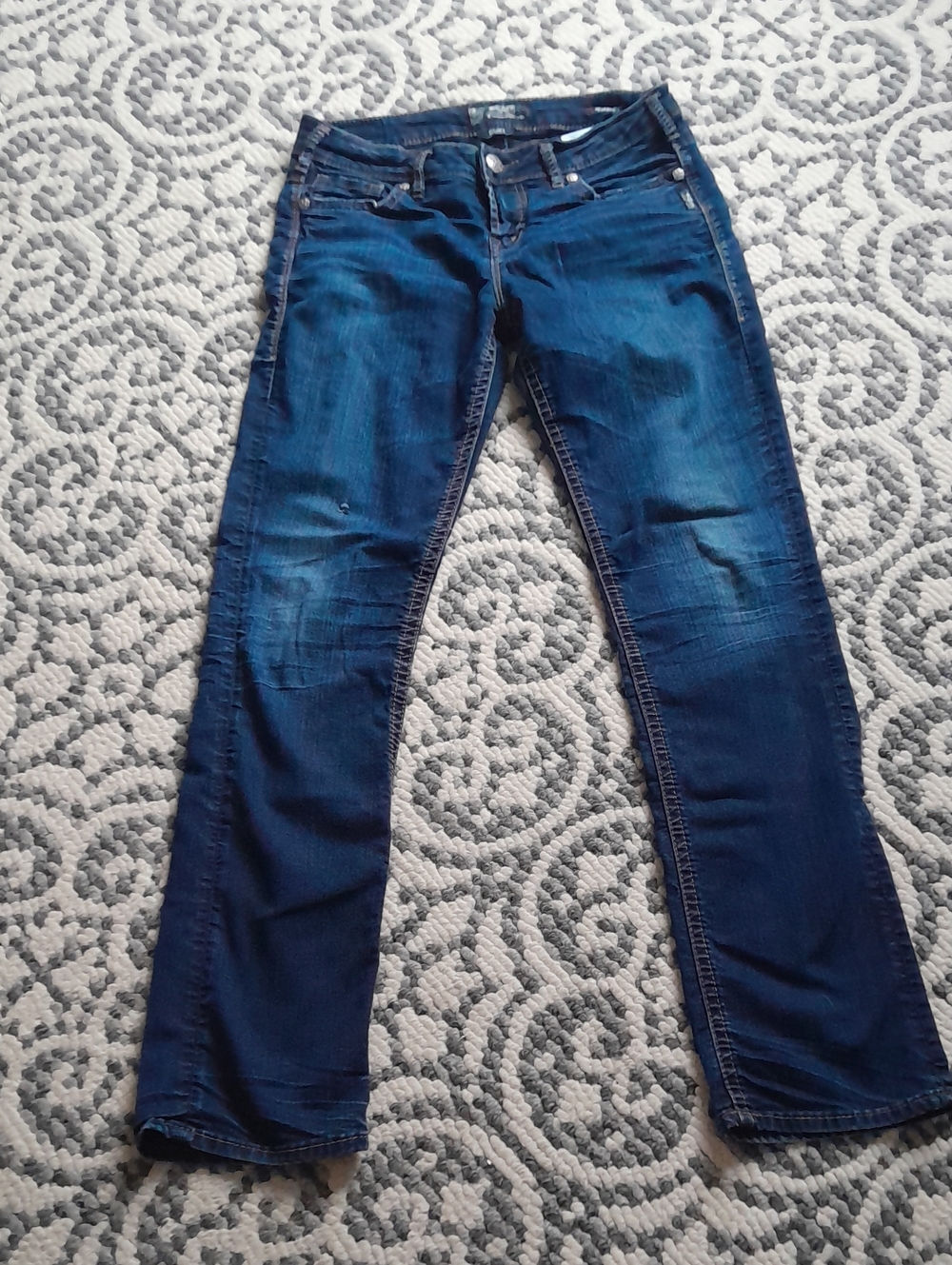 Silver Jeans Straight Leg Dark Blue Denim